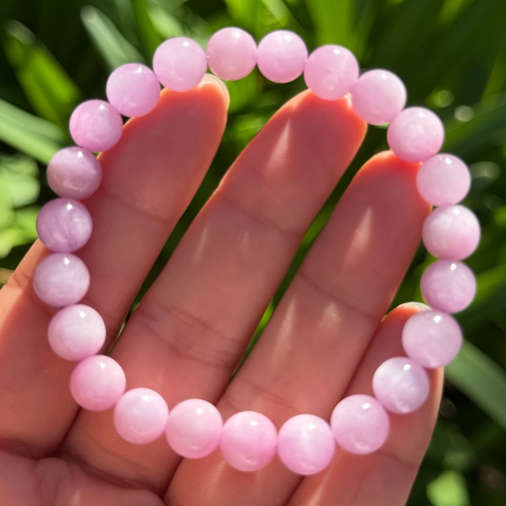 8mm‎ stretchable purple cat's eye kunzite bracelet 0673
